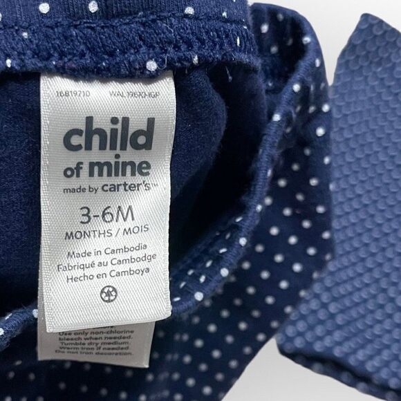 Child Of Mine By Carter's Baby Blue Polka Dot Pants Size 3-6 Months 2 Piece Lot - Picture 4 of 5